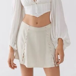 Urban Outfitters Satin Button Mini Skirt